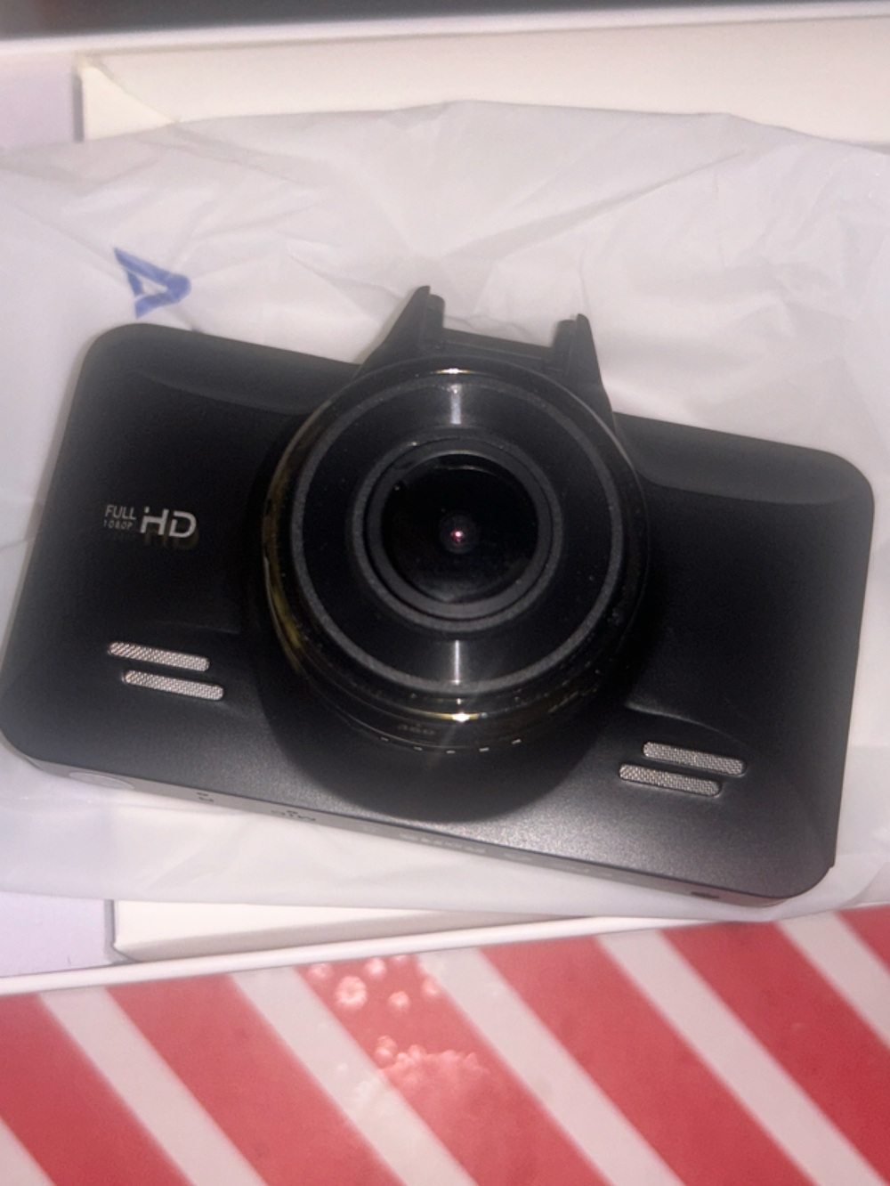 Black Full HD On-Dash Car Camera with Wide-Angle Lens